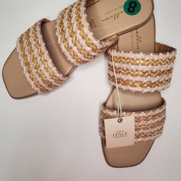 Avellini Made in Italy Braided Band Sandals Women Size 8 in Tan - Picture 11 of 11